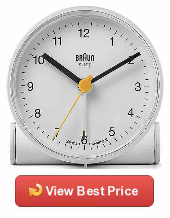 Braun BNC001WHWH Classic Analog Quartz Alarm Clock