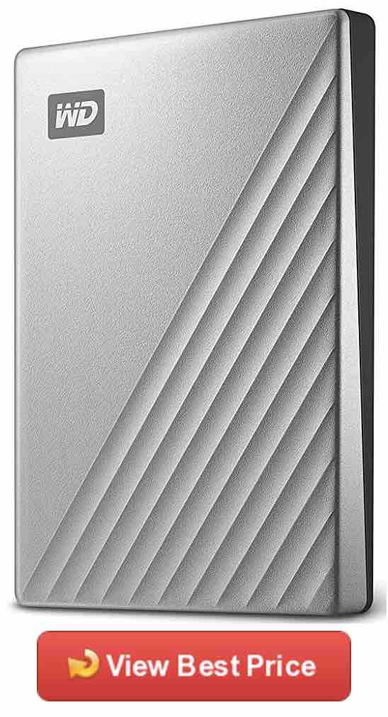 WD My Passport Ultra Portable External Hard Drive, USB-C