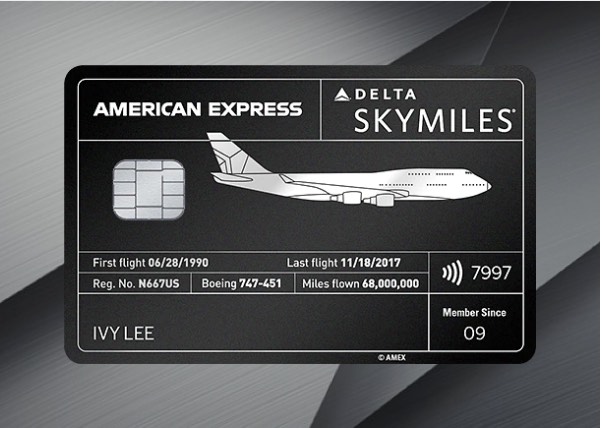 Boeing 747 Delta SkyMiles Reserve card