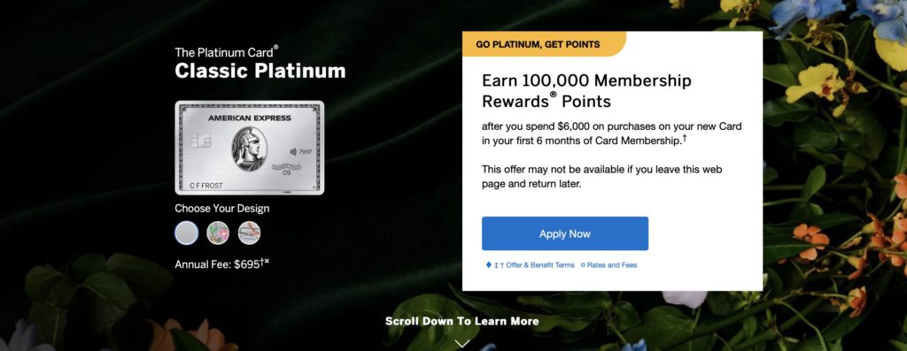 100k signup bouns amex platinum 