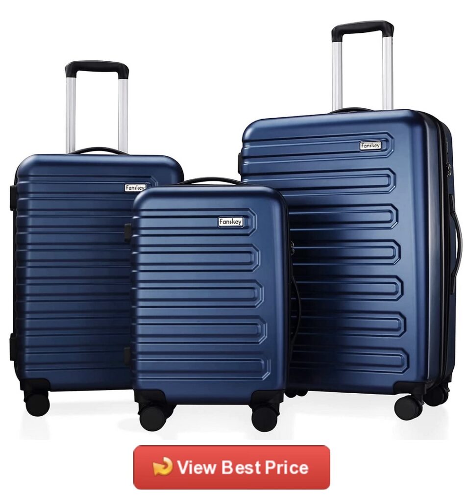 Fanskey 3 Piece Luggage Set With Spinner Wheels