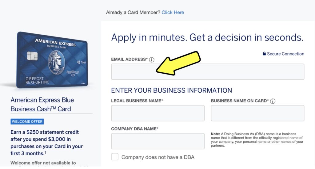 Amex business credit card