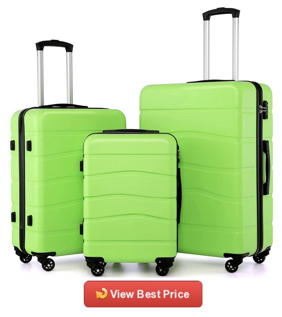 6.  LONG VACATION Luggage 3 Piece Suitcase Set