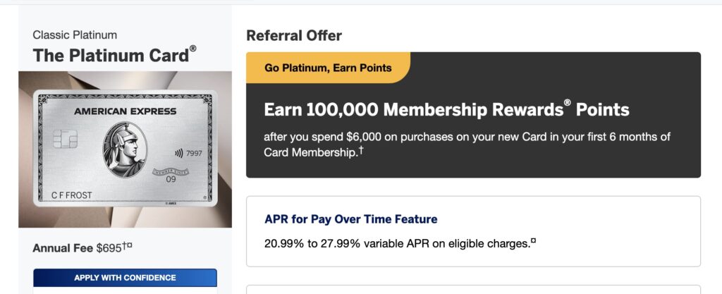 Amex Platinum Referral 