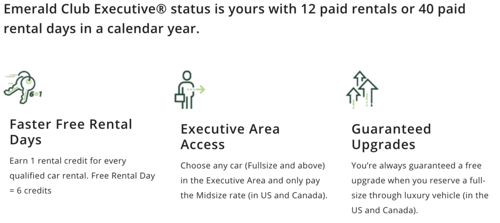 Emerald Club Executive Status