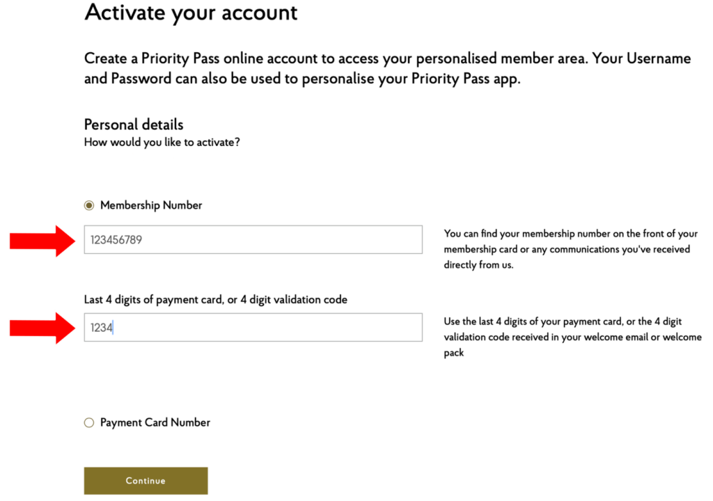 Priority Pass Activation 