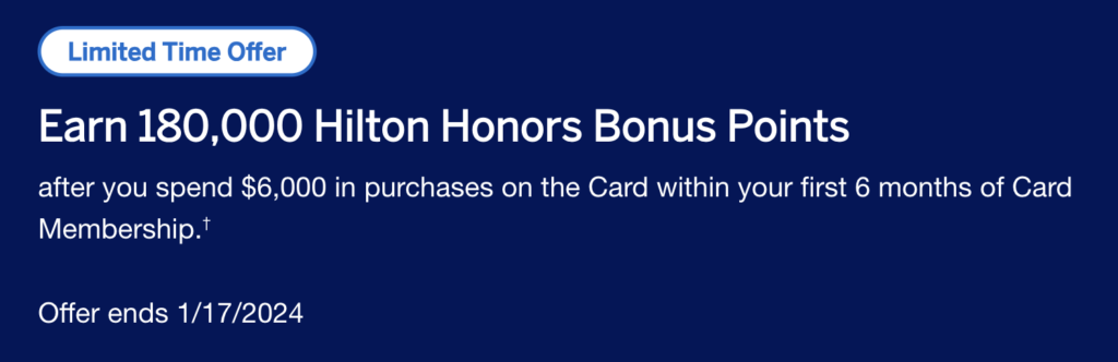  Hilton Honors Aspire sign up bonus 