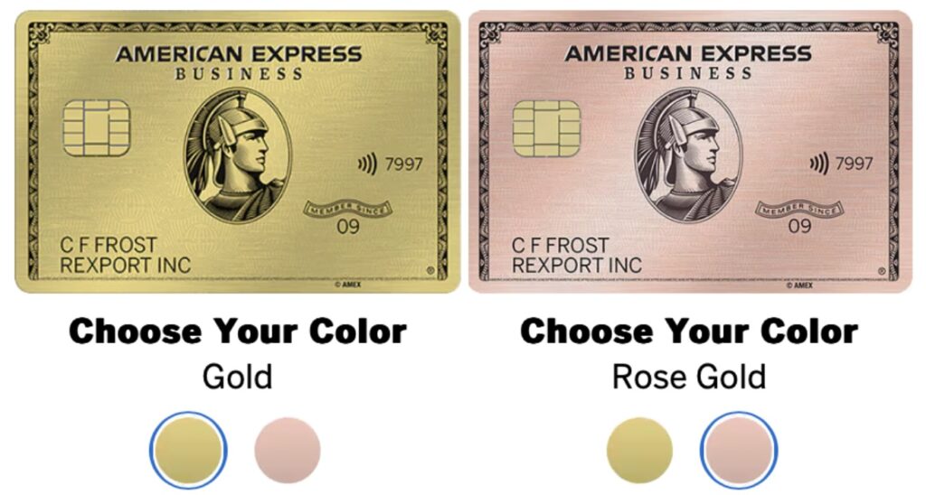 American Express Business Gold Card and Rose Gold card 