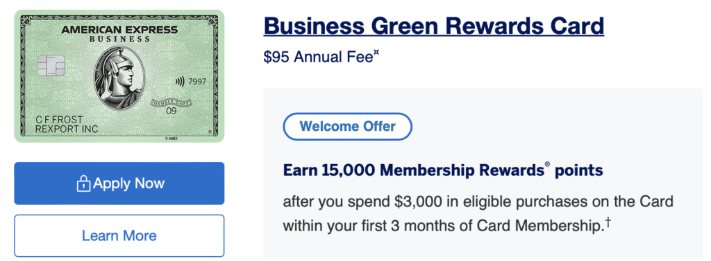 American Express Business Green Rewards Card