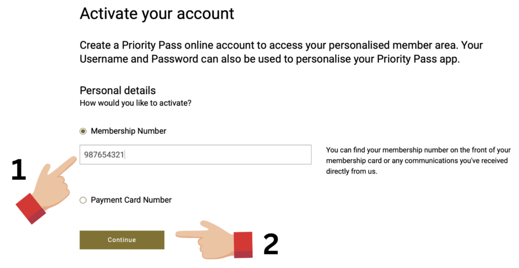 activate your priority pass membership