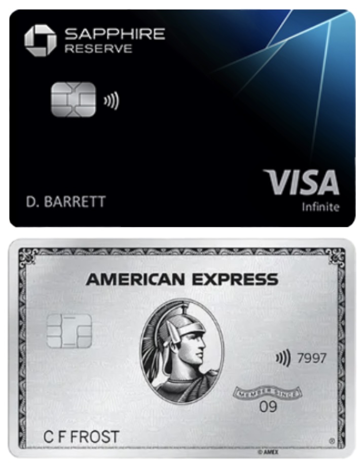 Chase Sapphire Reserve and Amex Platinum card  