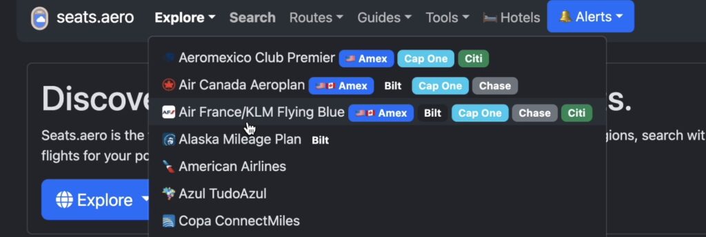 Air France/ KLM flying Blue