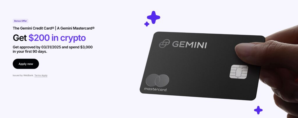 Gemini Credit Card Sign-up Bonus 